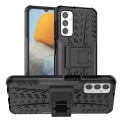 For Samsung Galaxy M23 / F23 5G Tire Texture TPU + PC Phone Case with Holder(Black)