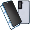 For Samsung Galaxy S22+ 5G Anti-peeping Magnetic Double-sided Tempered Glass Phone Case(Blue)