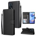 For OPPO A16 3 Card Slots Multifunctional Leather Phone Case(Black)