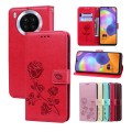 For Huawei nova 8i Rose Embossed Leather Phone Case(Red)