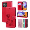 For Honor X8 Rose Embossed Leather Phone Case(Red)