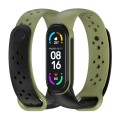 For Xiaomi Mi Band 5/6/7 Mijobs Two-color TPU Silicone Watch Band(Black+Army Green)