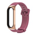 For Xiaomi Mi Band 3/4/5/6 Mijobs CS Silicone Waterproof Watch Band(Wine Red+Rose Gold)