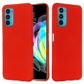 For Motorola Moto Edge 20 Pro Pure Color Liquid Silicone Shockproof Full Coverage Phone Case(Red)