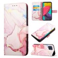For Samsung Galaxy M53 5G PT003 Marble Pattern Flip Leather Phone Case(Rose Gold LS005)