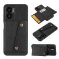 For Xiaomi Redmi Note 11E Double Buckle PU + TPU Shockproof Magnetic Phone Case(Black)