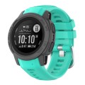 For Garmin Instinct 2S Silicone Stainless Steel Buckle Watch Band(Lake Green)