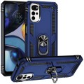 For Motorola Moto G22 Shockproof TPU + PC Holder Phone Case(Blue)