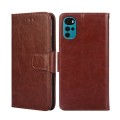 For Motorola Moto G22 Crystal Texture Leather Phone Case(Brown)