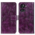For OnePlus ACE/10R Retro Crazy Horse Texture Horizontal Flip Leather Phone Case(Purple)