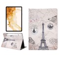 For Samsung Galaxy Tab S8 / Tab S7 Painted Voltage Pen Slot Tablet Smart Case(Eiffel Tower)