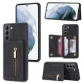 For Samsung Galaxy S21 FE 5G Zipper Card Holder Phone Case(Black)