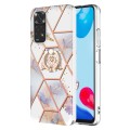 For Xiaomi Redmi Note 11s / Note 11 4G Foreign Splicing Marble Flower Pattern TPU Ring Holder Case(I