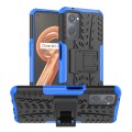For OPPO Realme 9i Tire Texture TPU + PC Phone Case with Holder(Blue)