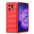 For OPPO Find X5 Magic Shield TPU + Flannel Phone Case(Red)