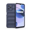 For OPPO Realme C35 Magic Shield TPU + Flannel Phone Case(Dark Blue)