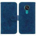 For Nokia 6.2 / 7.2 Butterfly Rose Embossed Leather Phone Case(Blue)