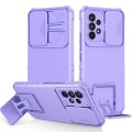 For Samsung Galaxy A53 5G Stereoscopic Holder Sliding Camshield Phone Case(Purple)