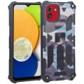 For Samsung Galaxy A03 EU 164mm Camouflage Armor Kickstand TPU + PC Magnetic Phone Case(Light Blue)