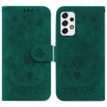 For Samsung Galaxy A73 5G Butterfly Rose Embossed Leather Phone Case(Green)