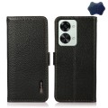 For OnePlus Nord 2T 5G KHAZNEH Litchi Texture RFID Genuine Leather Phone Case(Black)