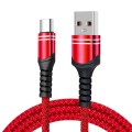 USB-C / Type-C 6A Woven Style USB Charging Cable, Cable Length: 1m(Red)