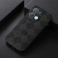 For OPPO Reno8 5G Weave Plaid PU Phone Case(Black)