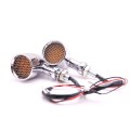 Z008 1 Pair 12V Modified Universal Motorcycle LED Turn Signal, Light Color:Yellow Light(Electroplati