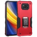 For Xiaomi Poco X3 / X3 Pro Ring Holder Non-slip Shockproof Armor Phone Case(Red)