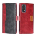 For Xiaomi Redmi Note 11 4G Global/Redmi Note 11S Contrast Color Side Buckle Leather Phone Case(Red
