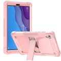 For Lenovo Tab M10 HD Silicone + PC Holder Shockproof Tablet Case(Rose Gold)