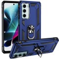 For Motorola Moto G200 5G Shockproof TPU + PC Holder Phone Case(Blue)