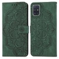 For Samsung Galaxy A71 4G Mandala Embossed Flip Leather Phone Case(Green)