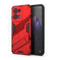 For OPPO Reno8 Punk Armor 2 in 1 PC + TPU Shockproof Phone Case with Invisible Holder(Red)