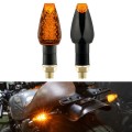 2 PCS KC025 Motorcycle 14LED Turn Signal Light(Black Shell + Yellow Lens)