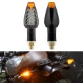 2 PCS KC025 Motorcycle 14LED Turn Signal Light(Black Shell + Transparent Black Lenses)