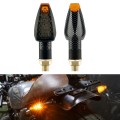 2 PCS KC025 Motorcycle 14LED Turn Signal Light(Lattice Shell + Smoked Black Lenses)