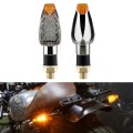 2 PCS KC025 Motorcycle 14LED Turn Signal Light(Silver Shell + Transparent Black Lenses)