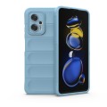 For Xiaomi Redmi Note 11T Pro Magic Shield TPU + Flannel Phone Case(Blue)