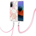 For Xiaomi Redmi Note 10 Pro Max/Note 10 pro Electroplating Splicing Marble TPU Phone Case with Lany