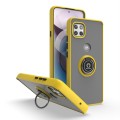 For Motorola One 5G Ace Q Shadow 1 Series TPU + PC Phone Case with Ring(Yellow)