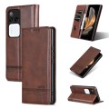 For vivo S18 Pro AZNS Magnetic Calf Texture Leather Phone Case(Dark Brown)