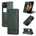 For vivo S18 Pro AZNS Magnetic Calf Texture Leather Phone Case(Dark Green)