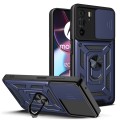 For Motorola Edge 30 Pro Sliding Camera Cover Design TPU+PC Phone Case(Blue)
