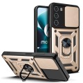 For Motorola Moto G200 5G / Edge S30 Sliding Camera Cover Design TPU+PC Phone Case(Gold)