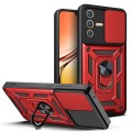 For vivo V23 5G / S12 Sliding Camera Cover Design TPU+PC Phone Case(Red)