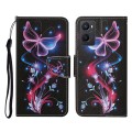 For OPPO A96 4G / Realme 9i Colored Drawing Pattern Flip Leather Phone Case(Fluorescent Butterfly)