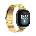 For Fitbit Versa 4/Sense 2/Versa 3/Sense 3 Beads Stainless Steel Watch Band(Gold)