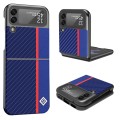 For Samsung Galaxy Z Flip4 5G LC.IMEEKE Carbon Fiber Horizontal Flip Leather Phone Case(Vertical Blu