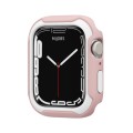 Detachable Two-color Watch Case For Apple Watch Series9 /  8 / 7 41mm / 6&SE&5&4 40mm(Pink White)